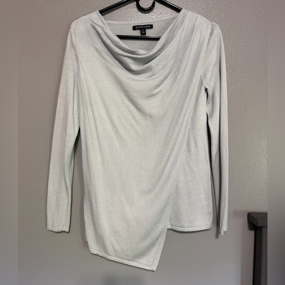 41 Hawthorn Light Gray Cowl Neck Long-Sleeve Sweater